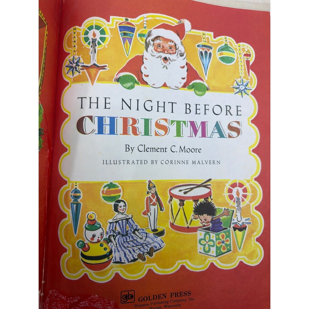 Golden Books The Night Before‎ Christmas Kids OS Blue Fair Vintage 1978 Printing - Picture 13 of 16